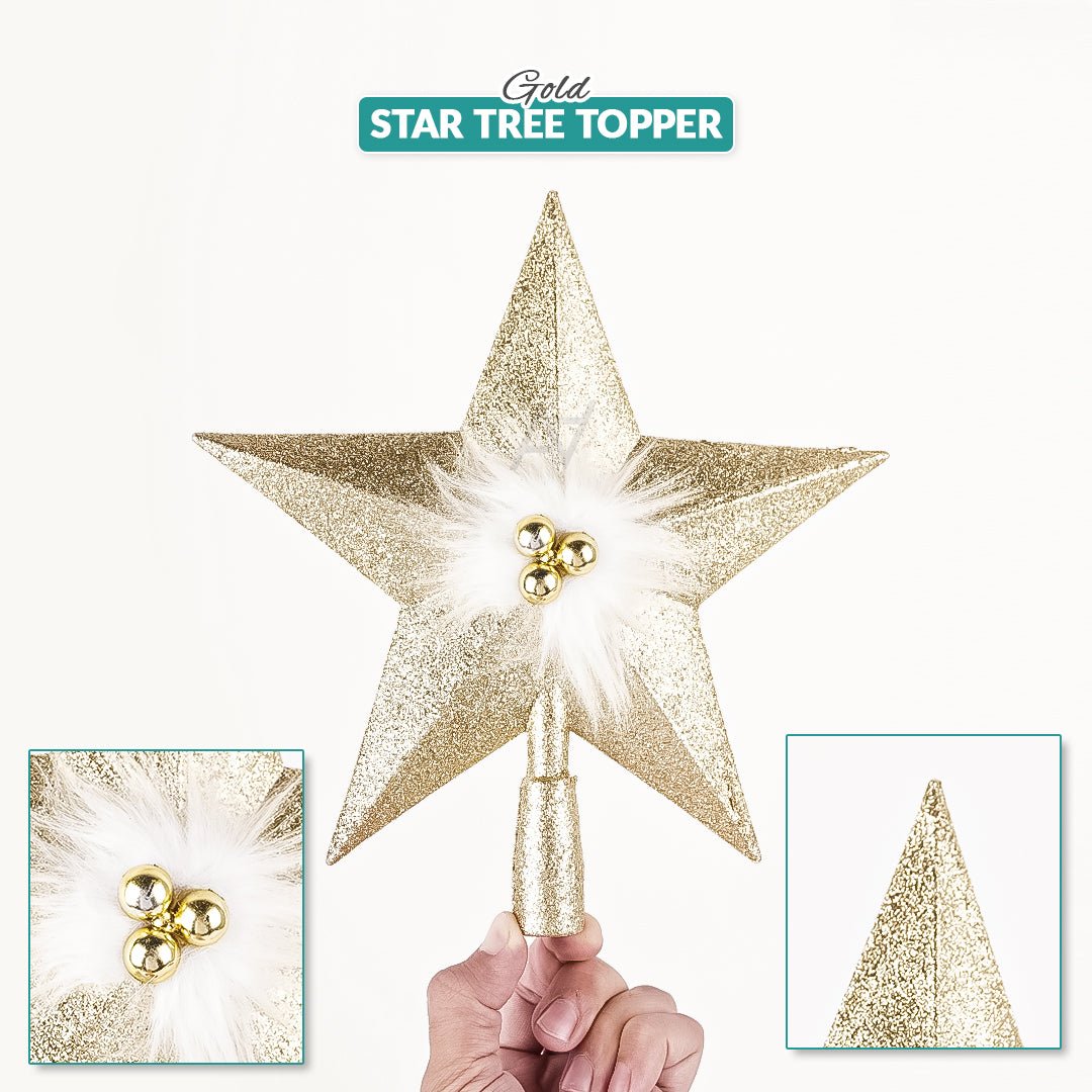 Gold Star Tree Topper - aliakbardecoration