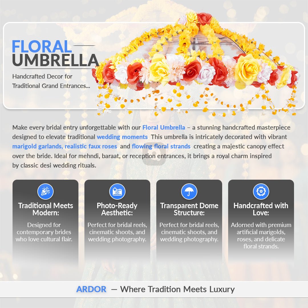 Handcrafted Wedding Decorative Umbrella – Traditional Embellished Design - aliakbardecoration