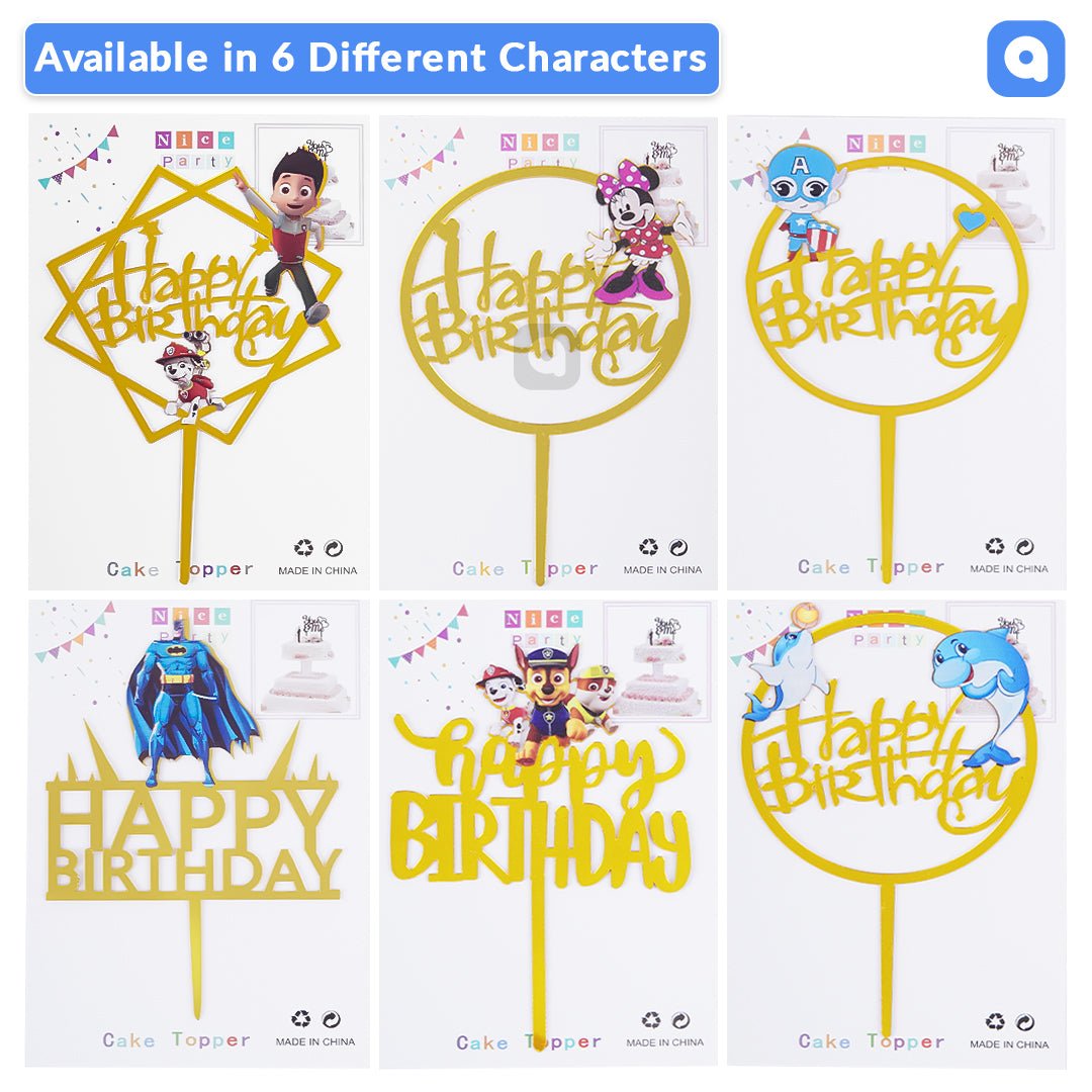 Happy Birthday Acrylic Cake Topper - aliakbardecoration