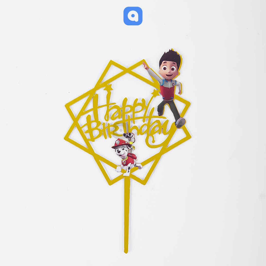 Happy Birthday Acrylic Cake Topper - aliakbardecoration