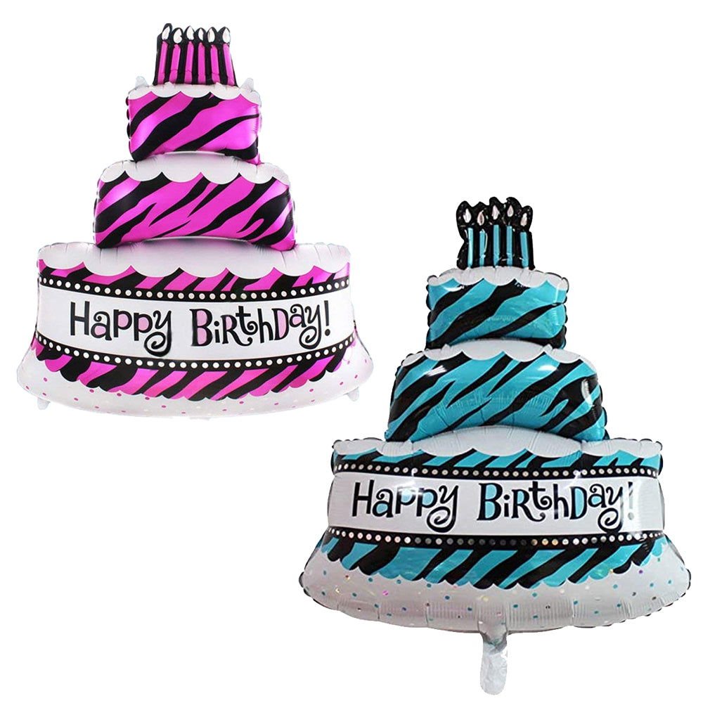 Happy Birthday Cake Foil Balloons - aliakbardecoration