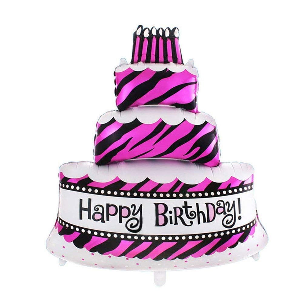 Happy Birthday Cake Foil Balloons - aliakbardecoration