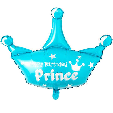 Happy Birthday Prince Crown Foil Balloons - aliakbardecoration