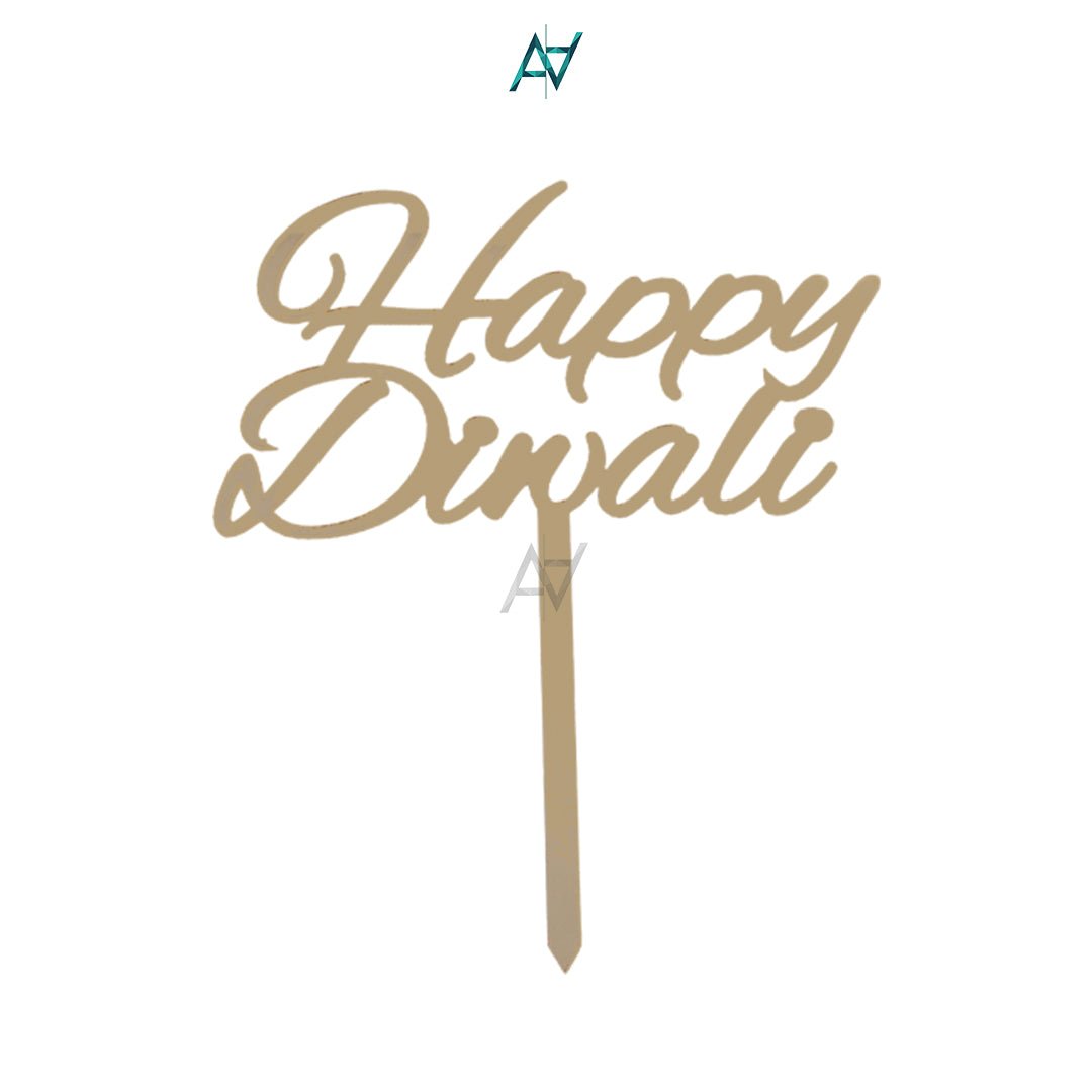 Happy Diwali Cake Topper – Festive Party Decoration | Ali Akbar Decorations - aliakbardecoration