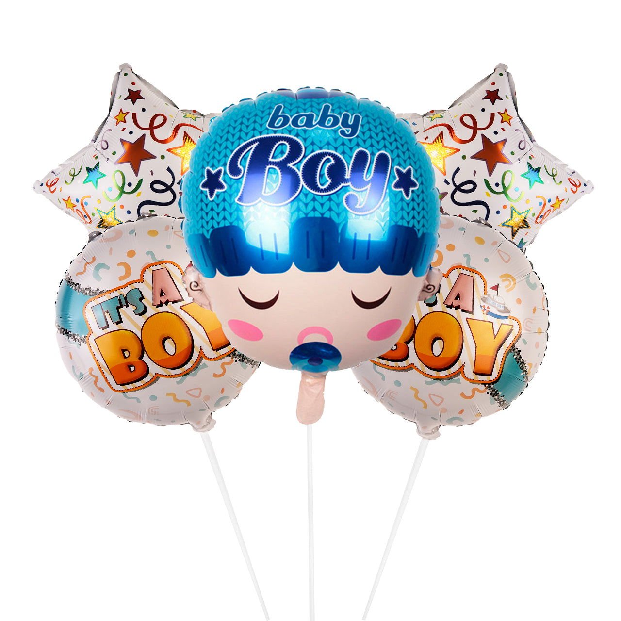 Its a Boy 5 Pcs Face Foil Balloon | For | Baby Shower Decor | - aliakbardecoration