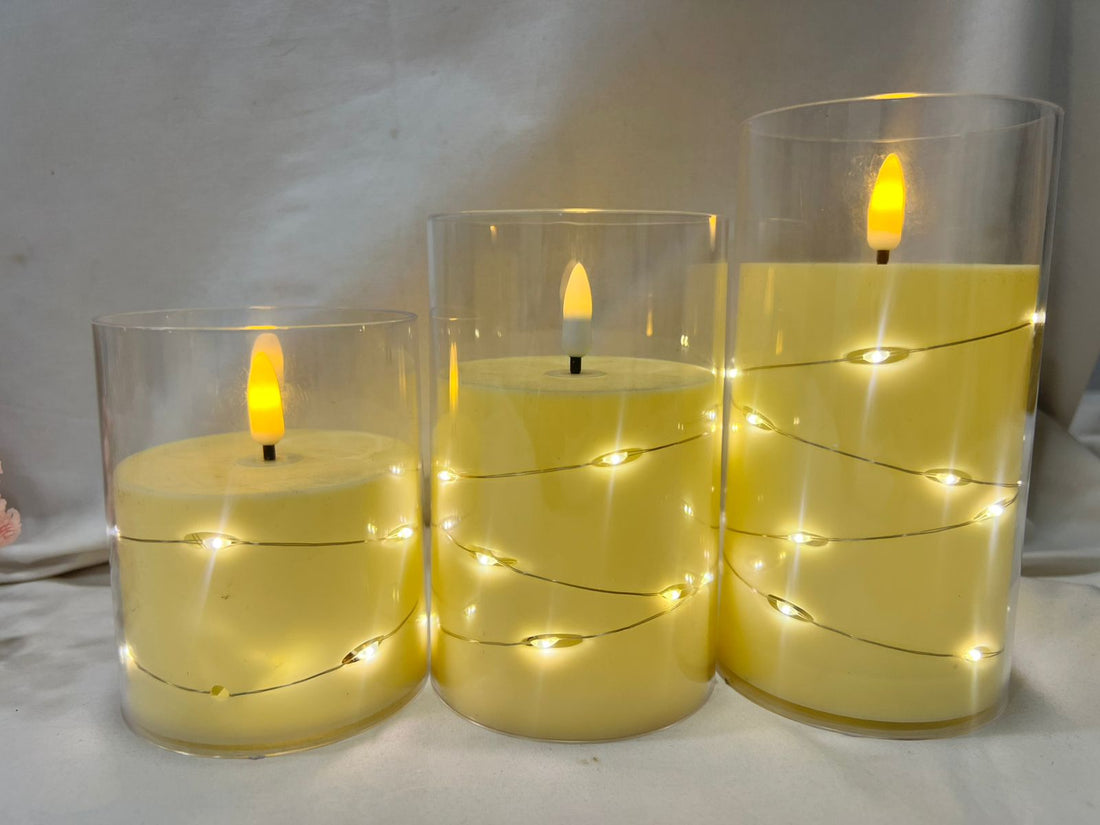 Battery Operated Acrylic LED Candle (3 Sizes Available)