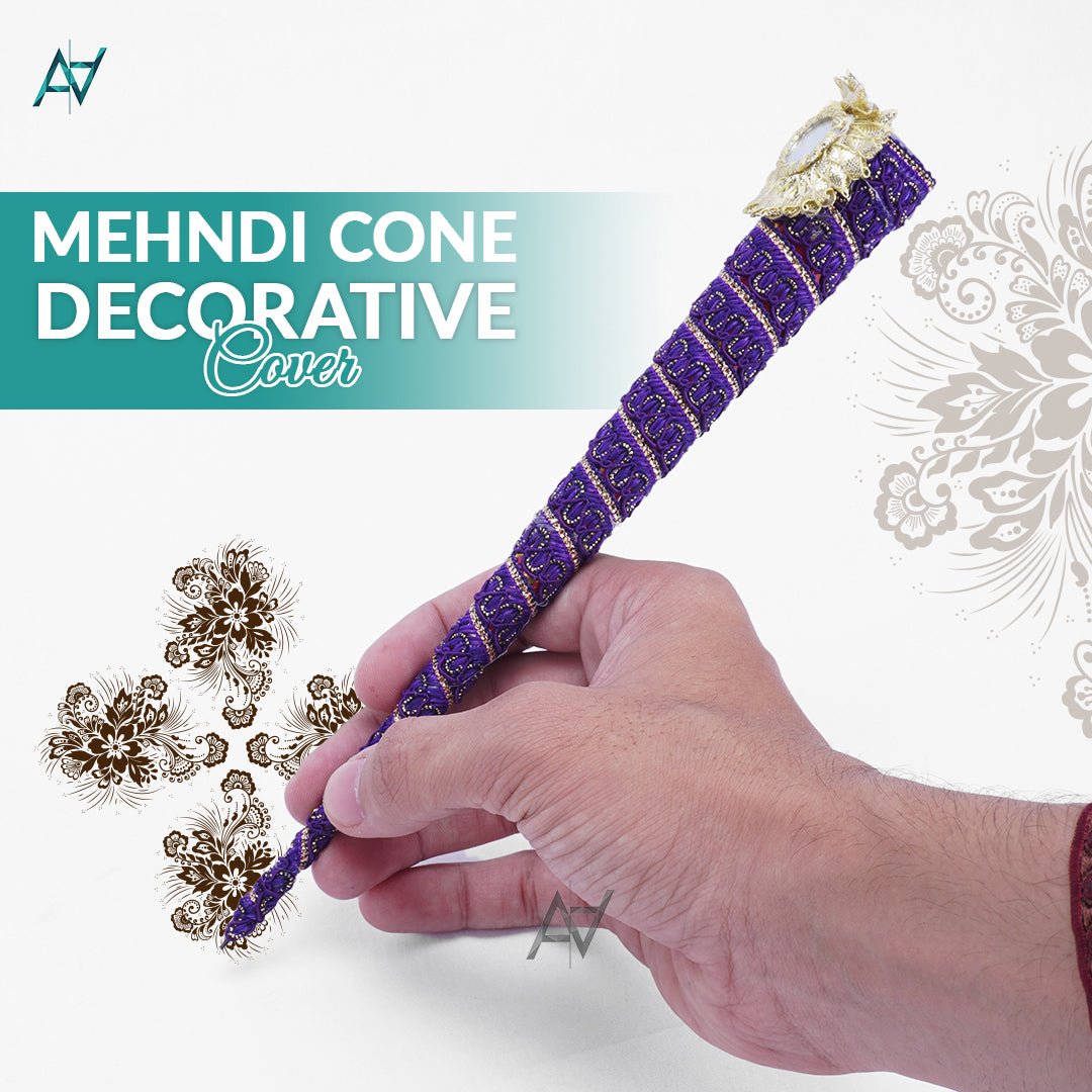 Mehndi Cone Cover with Mehndi – Decorative Henna Cone for Weddings & Events - aliakbardecoration