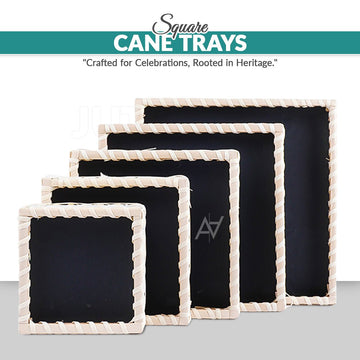 Off White Square Cane Basket for Home or Gifting - aliakbardecoration