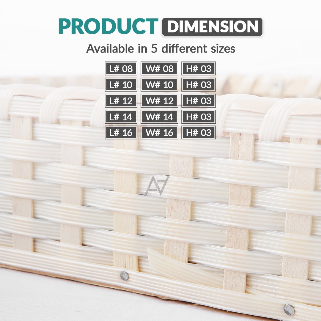 Off White Square Cane Basket for Home or Gifting - aliakbardecoration