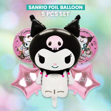 Pack of 10 - 5 pcs Set Sanrio theme foil Balloons - Ali Akbar decoration - aliakbardecoration