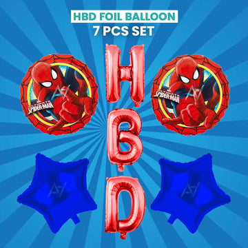 Pack of 10 - HBD Foil Balloons - 7 pcs foil balloons Set - Ali Akbar decoration - aliakbardecoration