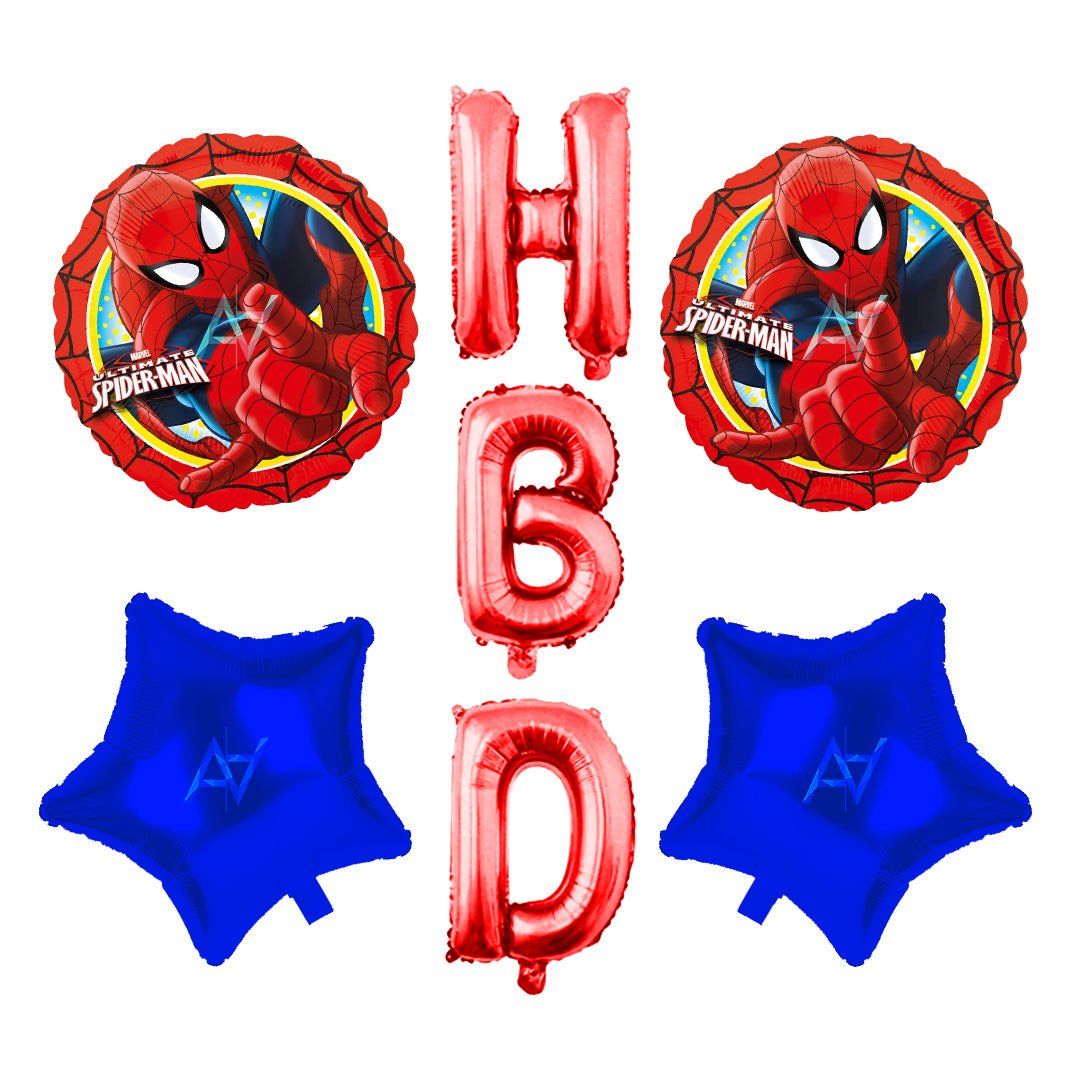 Pack of 10 - HBD Foil Balloons - 7 pcs foil balloons Set - Ali Akbar decoration - aliakbardecoration