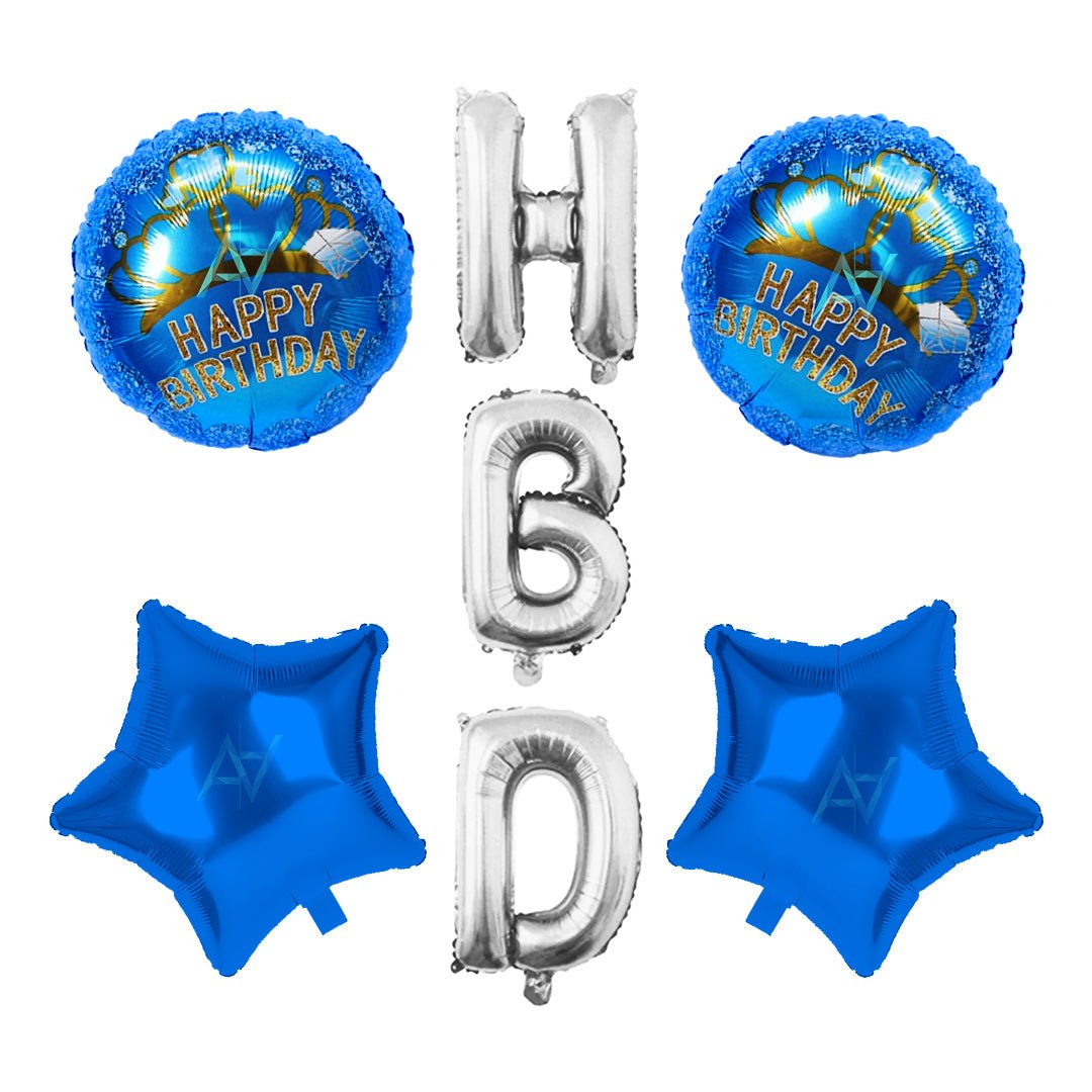 Pack of 10 - HBD Foil Balloons Set - 7 pcs Set - Ali Akbar decoration - aliakbardecoration