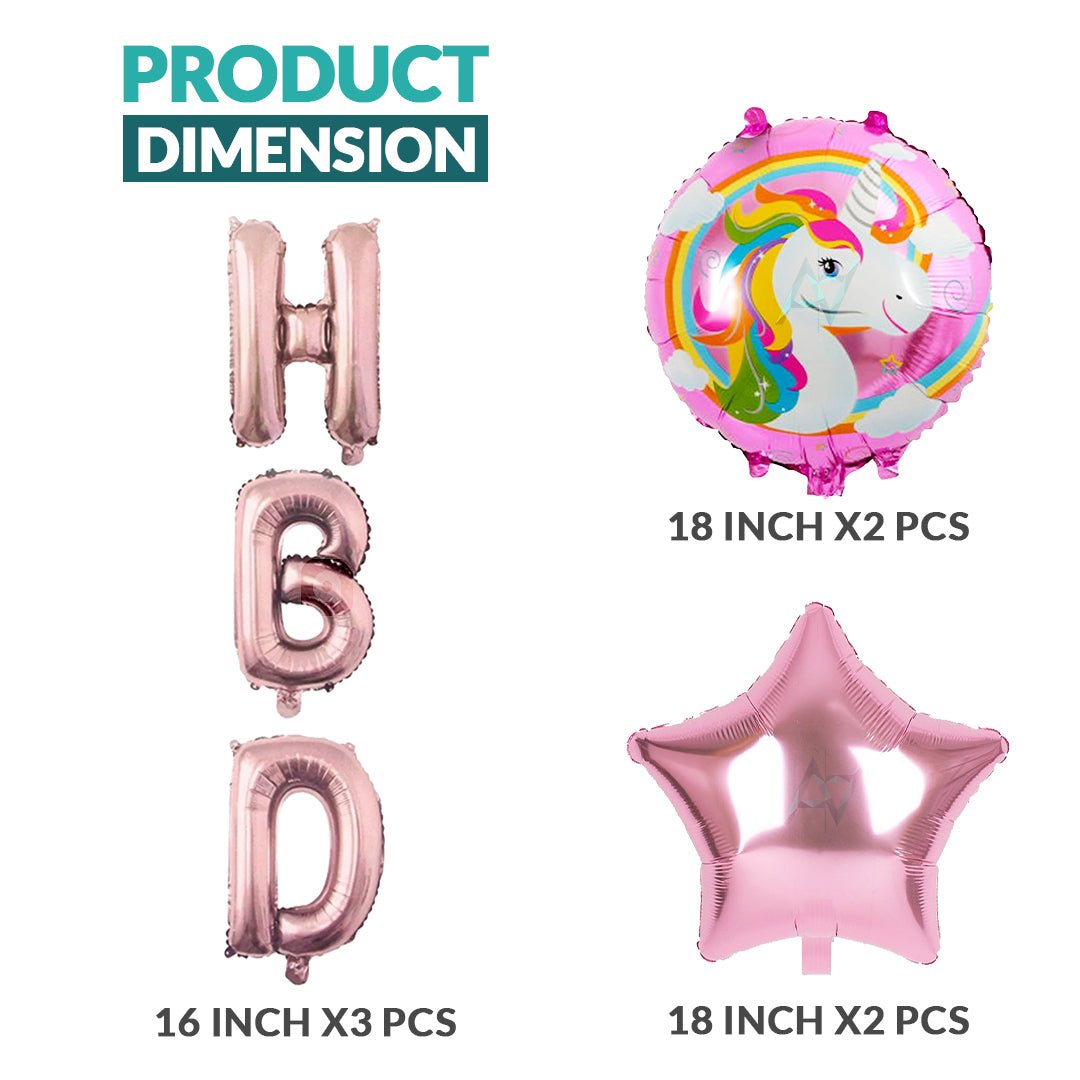 Pack of 10 - HBD Foil Balloons Set - 7 pcs Set - Ali Akbar decoration - aliakbardecoration