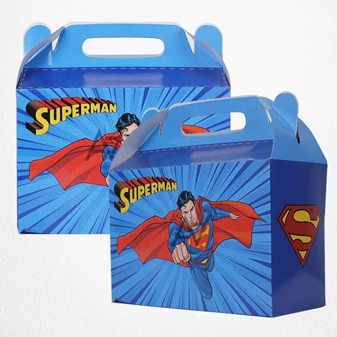 Pack of 10 - Super Man Theme Goodie Boxes - Ali Akbar Decoration - aliakbardecoration