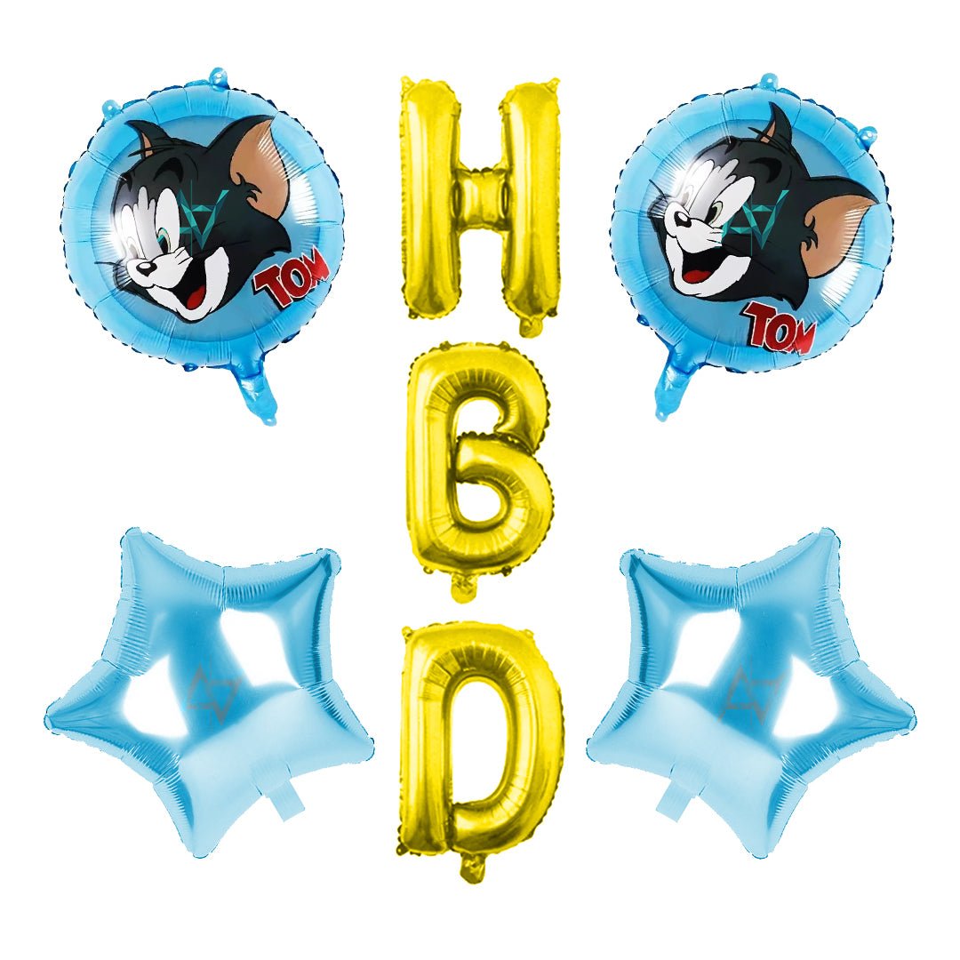 Pack of 10 - TOM Foil Balloons - 5 pcs Set - Ali Akbar decoration - aliakbardecoration