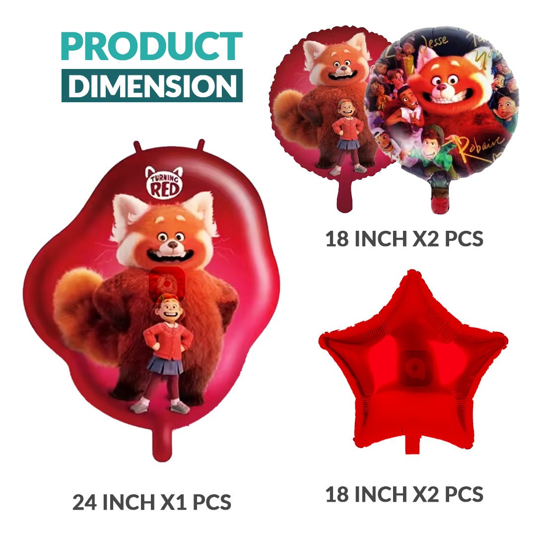 Pack of 10 - Turning Red foil balloon - 5 pc Set - Ali Akbar decoration - aliakbardecoration