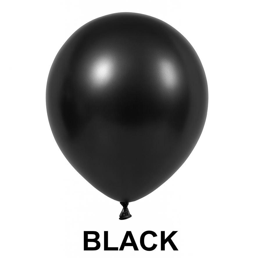 Pack of 50 - Black 10 Inch Chrome Balloon - aliakbardecoration