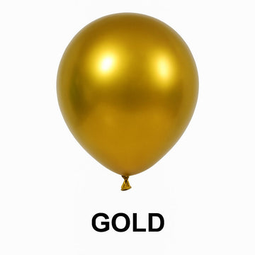 Pack of 50 - Golden 10 Inch Chrome Balloon - aliakbardecoration