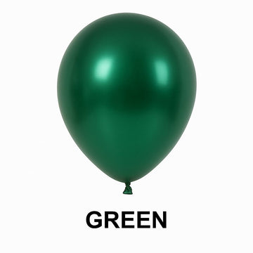 Pack of 50 - Green 10 Inch Chrome Balloon - aliakbardecoration
