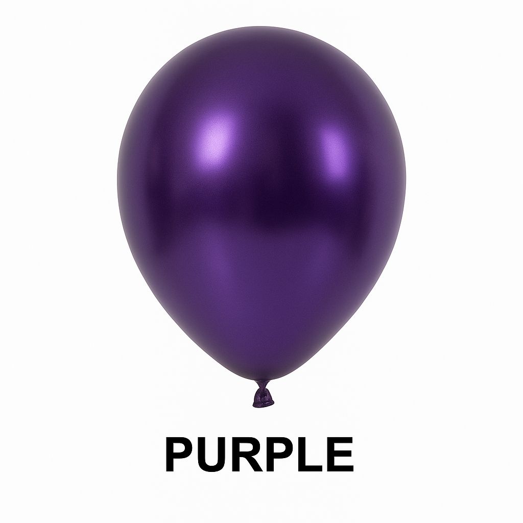 Pack of 50 - Purple 10 Inch Chrome Balloon - aliakbardecoration