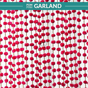 Pom Pom Garland 12 Pcs - aliakbardecoration