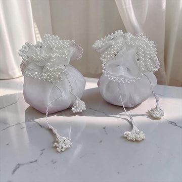 White Nikkah Pearls Pouch