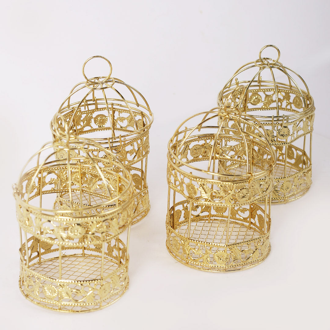 Mini Golden Iron Cage For Home Decor
