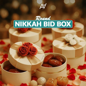 Round Nikkah Card Bid Boxes - aliakbardecoration