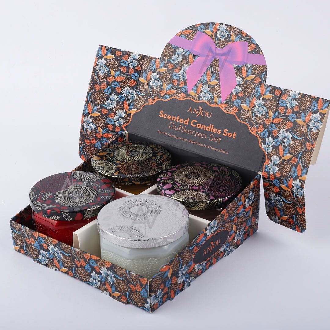 Scented Jar Candles | Pack of 4 | For Room Decor - aliakbardecoration