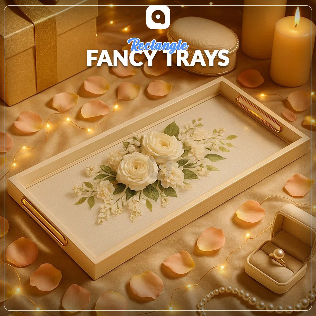 Set of 3 - Fancy Plastic Serving Trays - aliakbardecoration