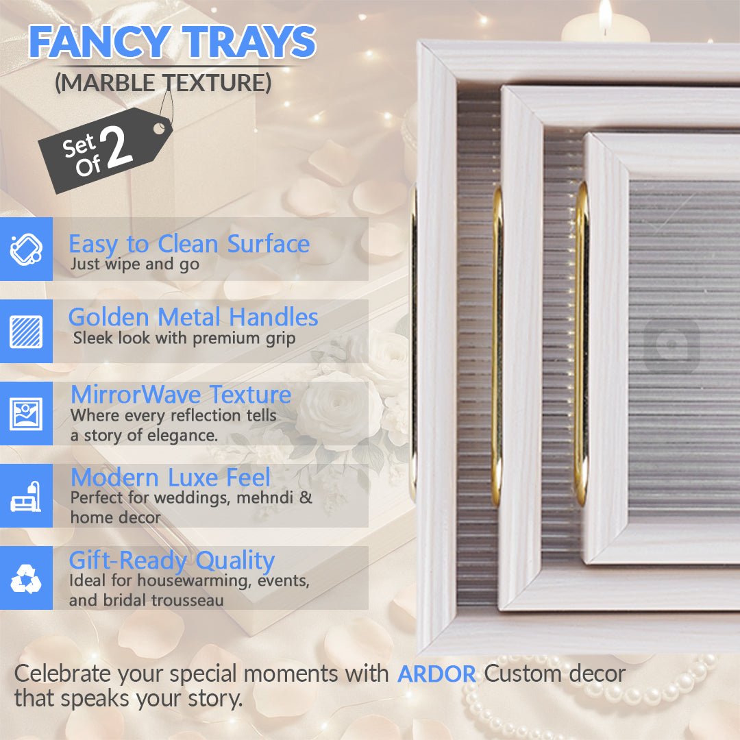 Set of 3 - Fancy Plastic Serving Trays - aliakbardecoration