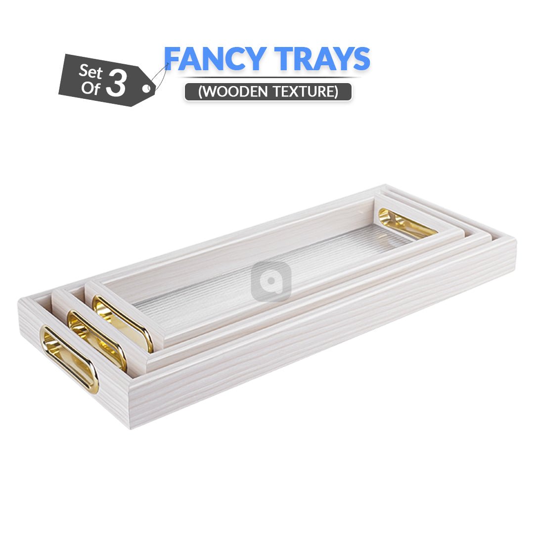 Set of 3 - Fancy Plastic Serving Trays - aliakbardecoration