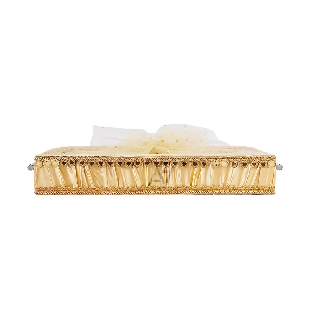 Set of 3 – Golden Satin Wedding Trays for Gifting & Decoration - aliakbardecoration