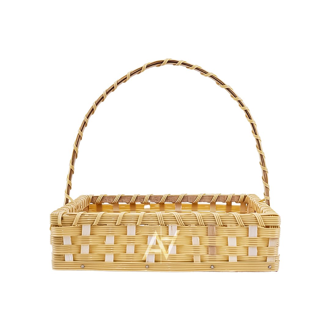 Set of 5 - Beige Square Cane Baskets for Gifting or Wedding decoration - aliakbardecoration