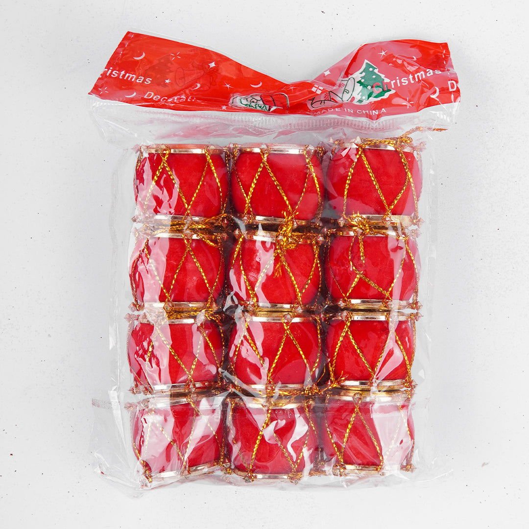 Small Hanging Drum 12 Pcs for Christmas Tree Decor - aliakbardecoration
