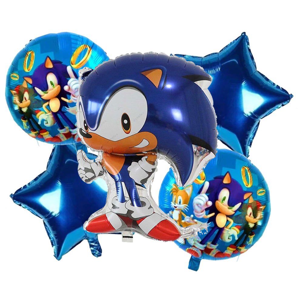 Sonic 5 Pcs Foil Balloons Set - aliakbardecoration