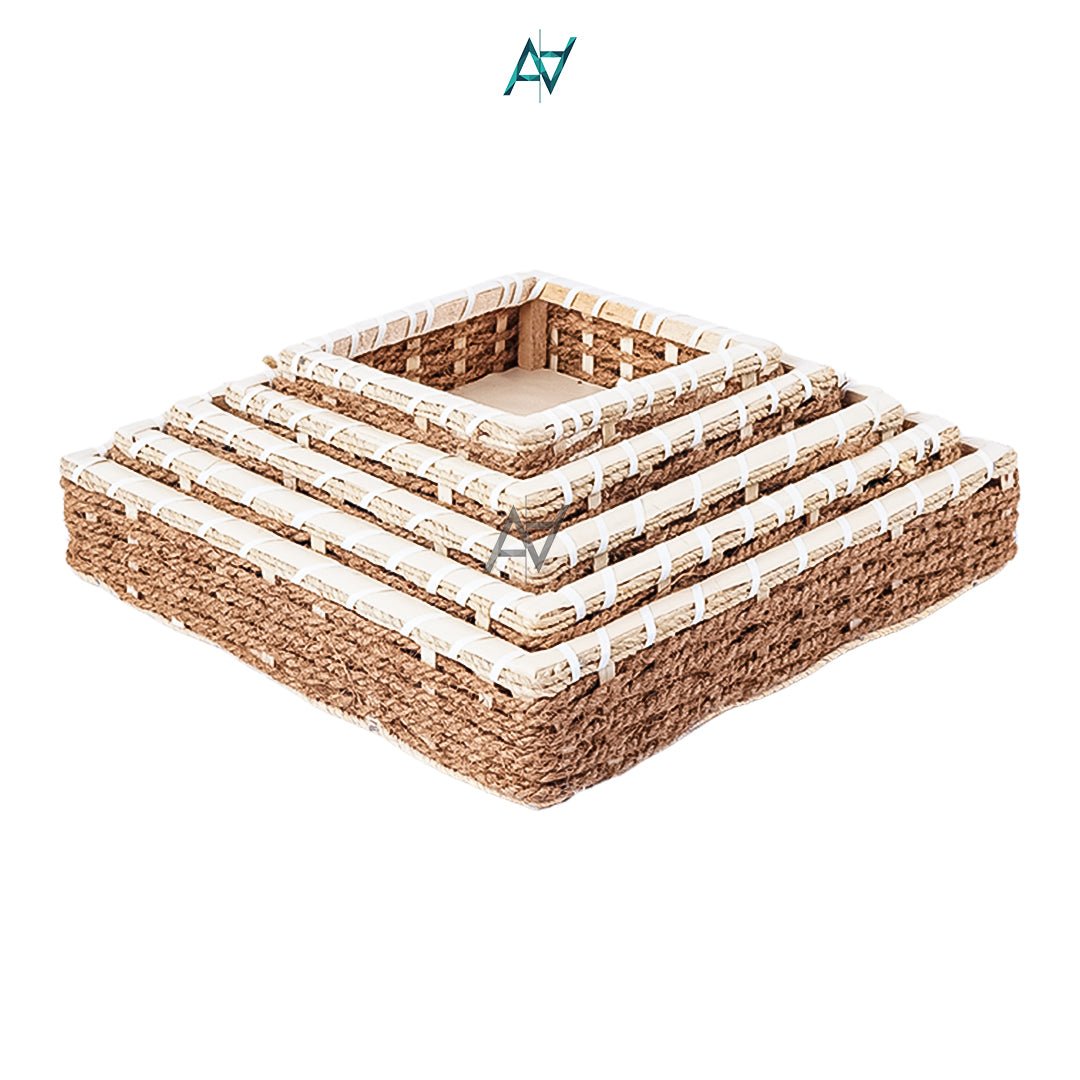 Square Jute Basket - Basket for Home, Gifting, Decoration - aliakbardecoration