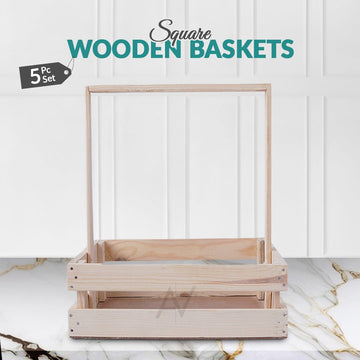 Square Wooden Baskets - aliakbardecoration