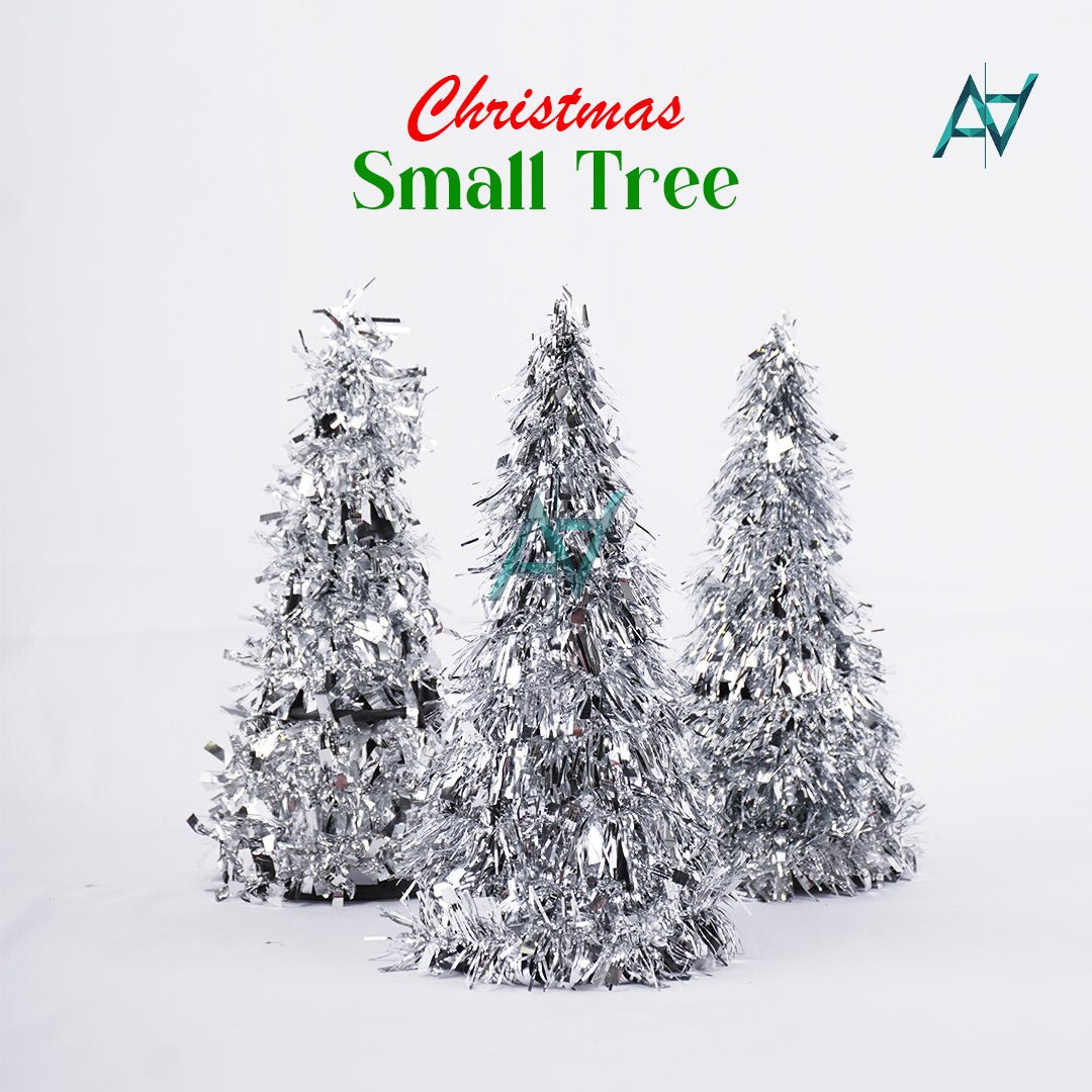 Tinsel Table - Top Christmas Tree – Red & Silver - aliakbardecoration