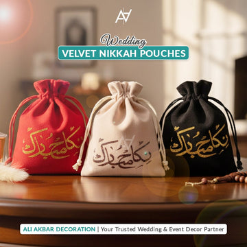 Velvet Nikkah Pouches for Wedding & Nikkaah Gift Favors - aliakbardecoration