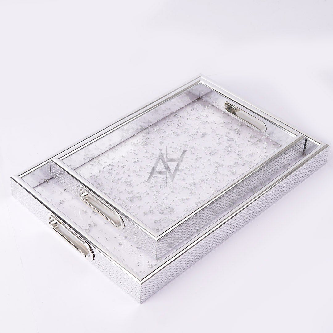 Wedding Tray Square Shape 2 Pcs Set - aliakbardecoration