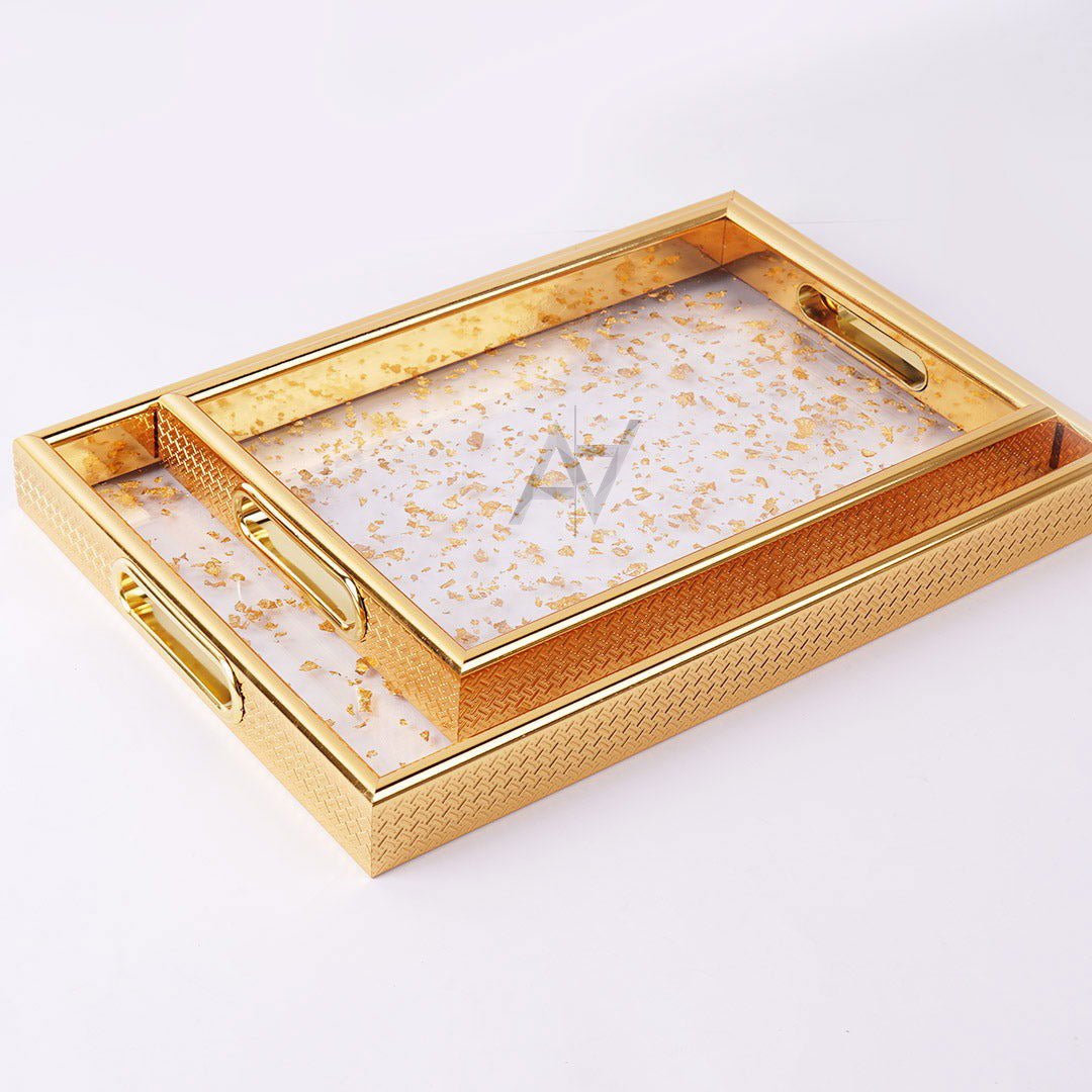 Wedding Tray Square Shape 2 Pcs Set - aliakbardecoration