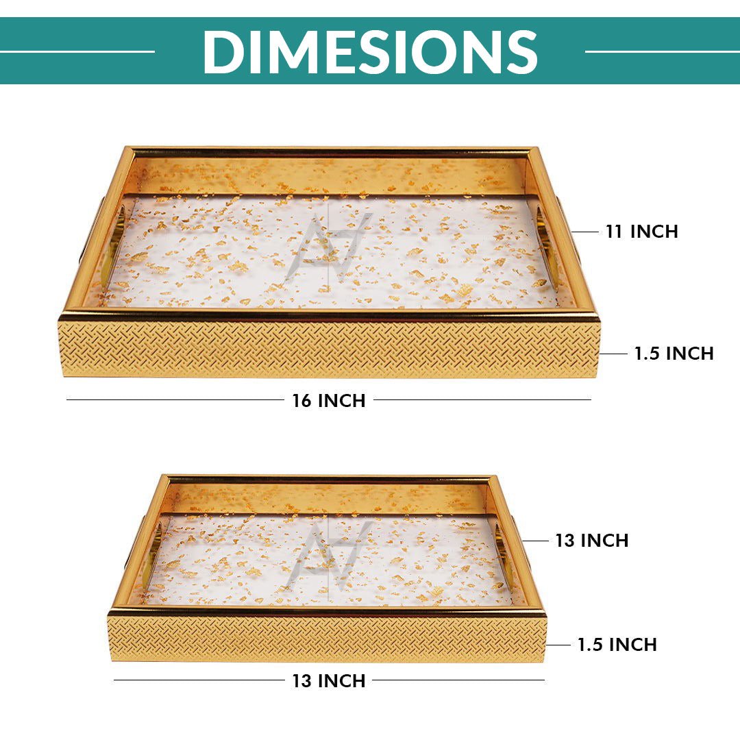 Wedding Tray Square Shape 2 Pcs Set - aliakbardecoration
