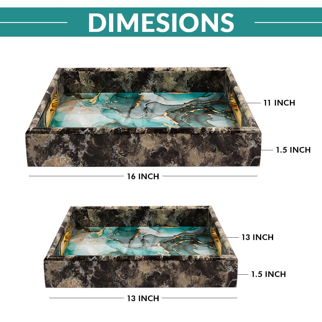 Wedding Tray Square Shape 2 Pcs Set - aliakbardecoration