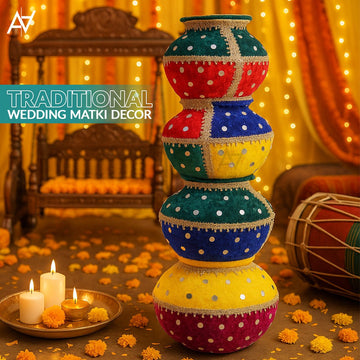 Wedding Velvet Matki – Decorative Matki for Mehndi Events - aliakbardecoration
