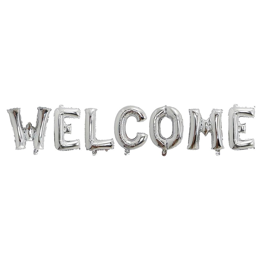 Welcome Foil Balloon Silver Color - aliakbardecoration