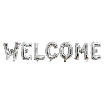 Welcome Foil Balloon Silver Color - aliakbardecoration