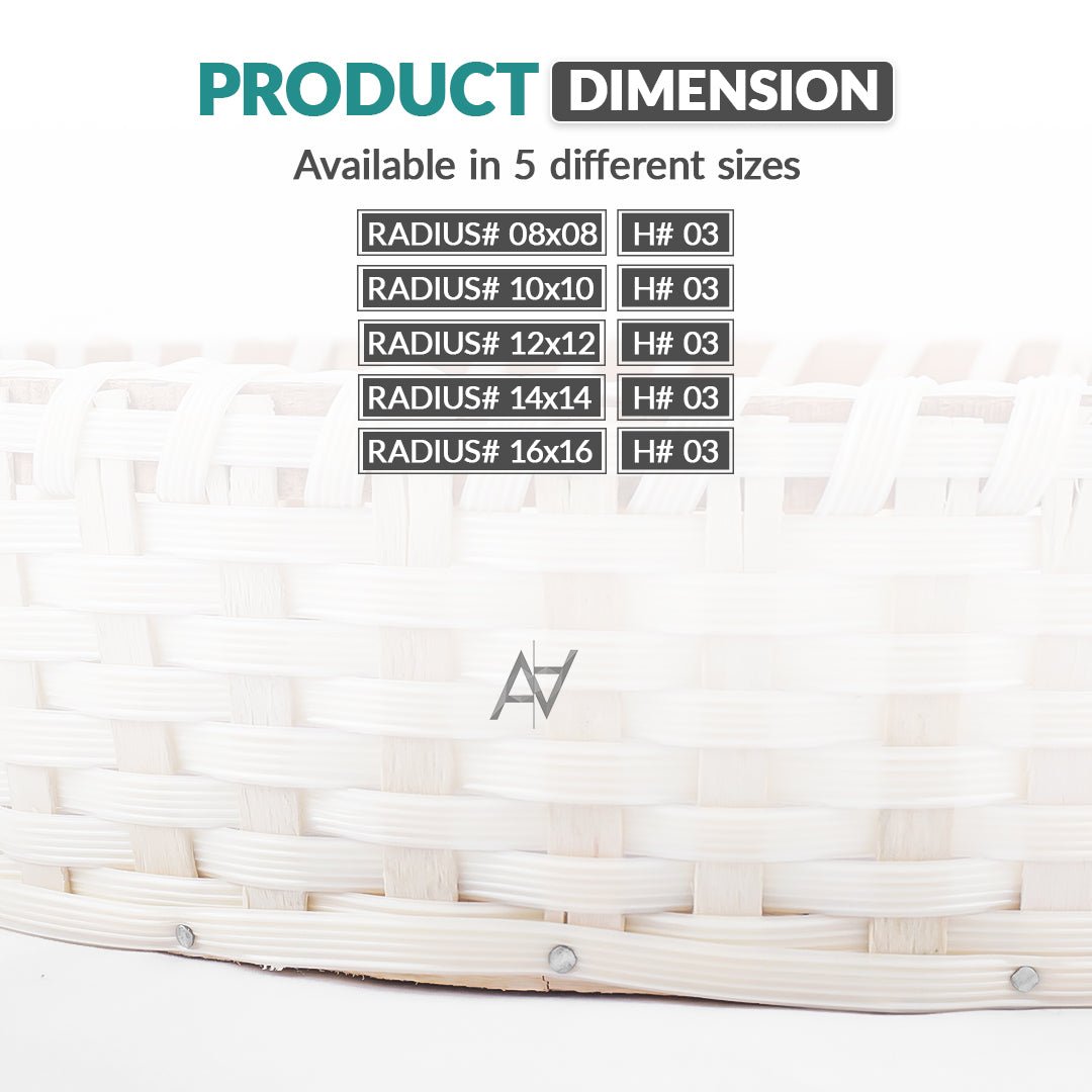 White Round Cane Serving & Storage Tray for Home Decor - aliakbardecoration