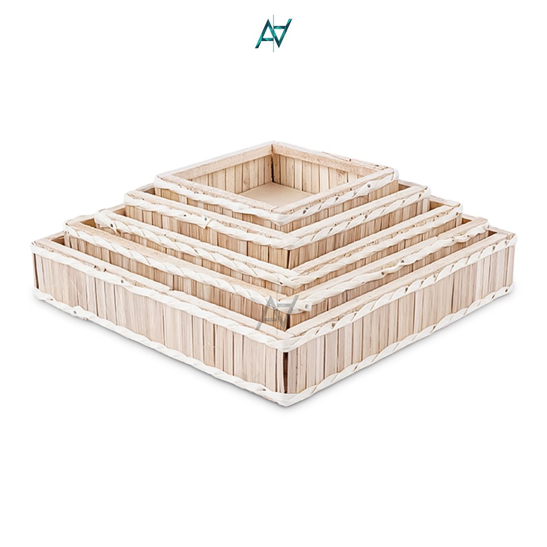 Wooden Square Storage Basket for Home or Gifting - aliakbardecoration